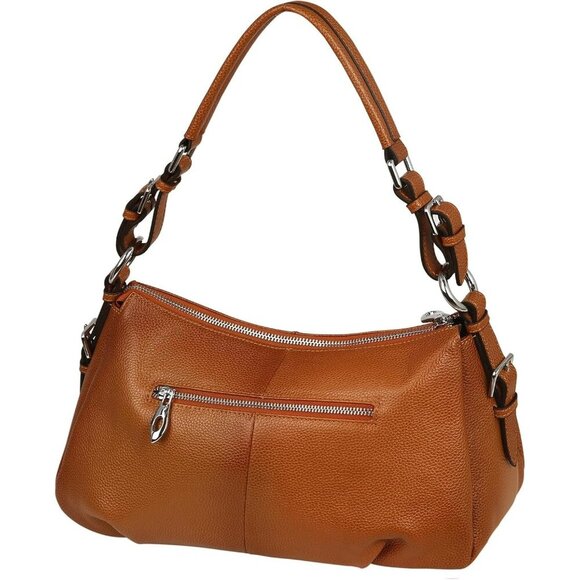 HESHE Leather Shoulder Bag for Women – Designer Hobo Crossbody Work Handbag - Picture 3 of 7